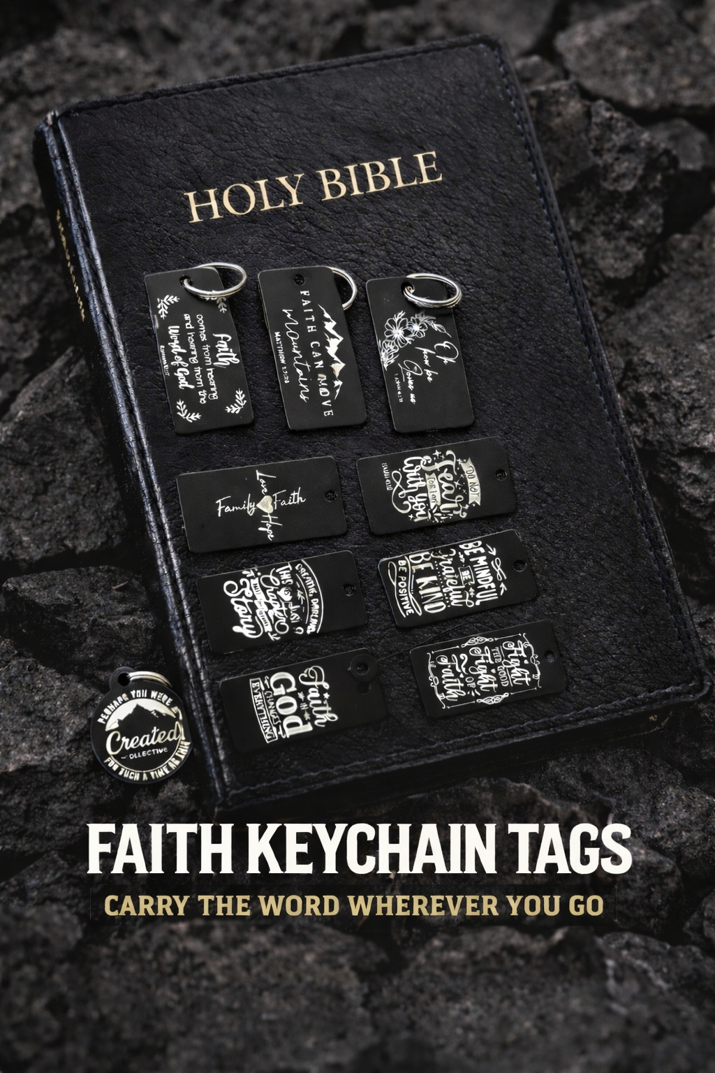 (Faith Inspired) Engraved Metal Scripture Keychains