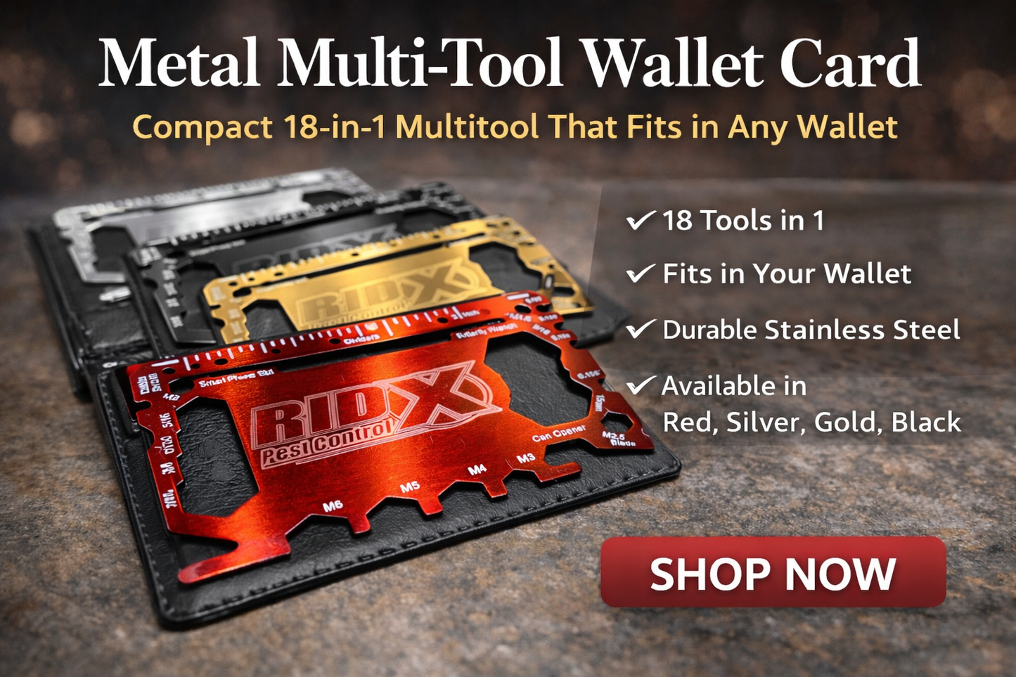 Custom Engraved Wallet Multitool Card | Personalized Stainless Steel Tool