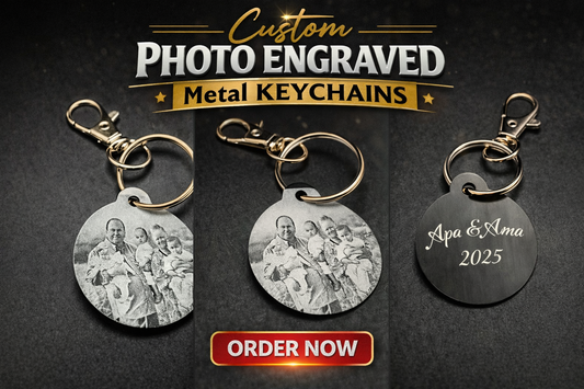 Custom Photo Engraved Metal Keychain