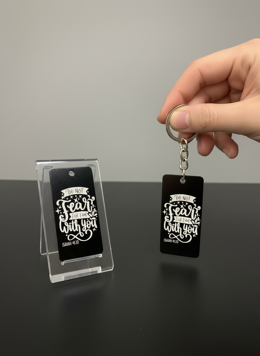 (Faith Inspired) Engraved Metal Scripture Keychains