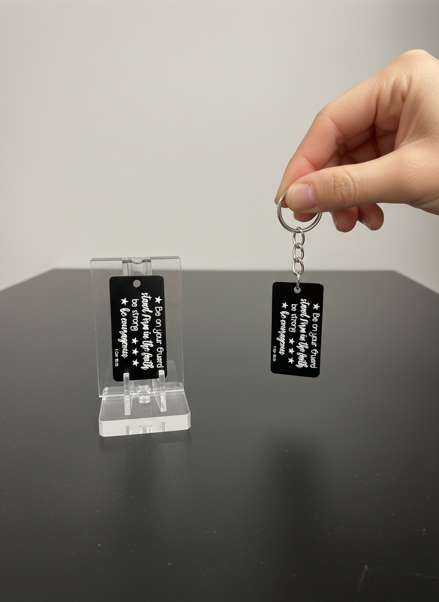 (Faith Inspired) Engraved Metal Scripture Keychains