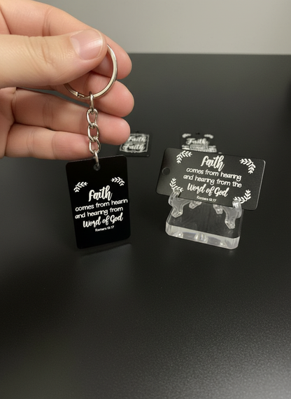 (Faith Inspired) Engraved Metal Scripture Keychains