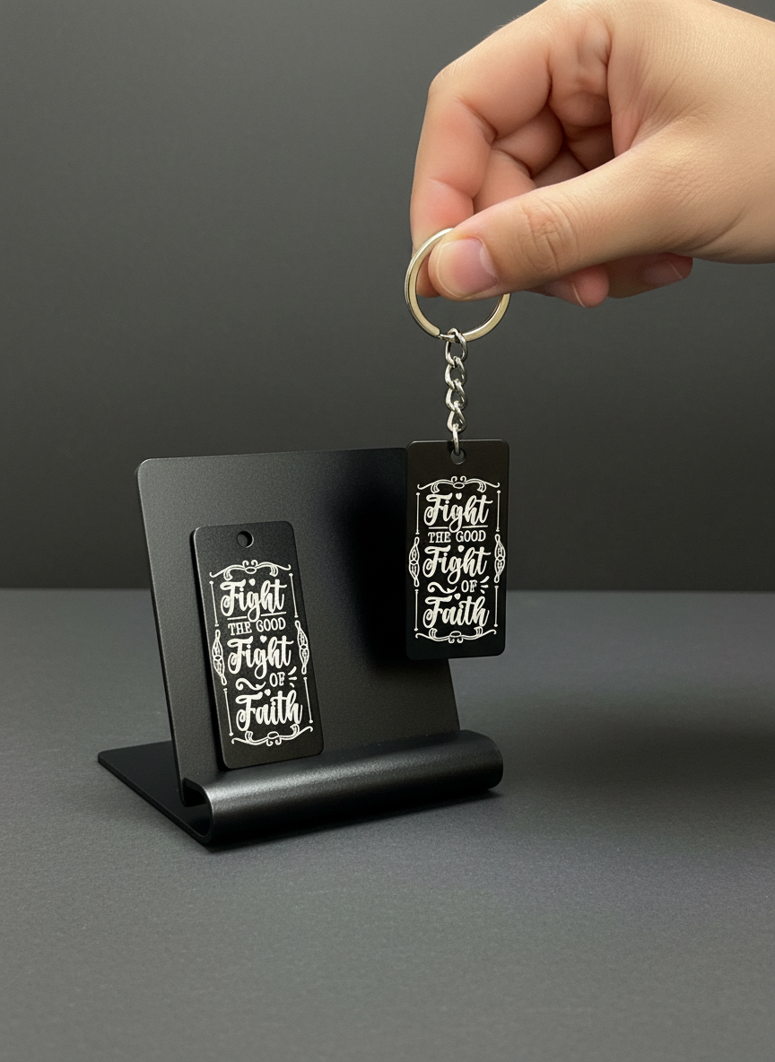 (Faith Inspired) Engraved Metal Scripture Keychains