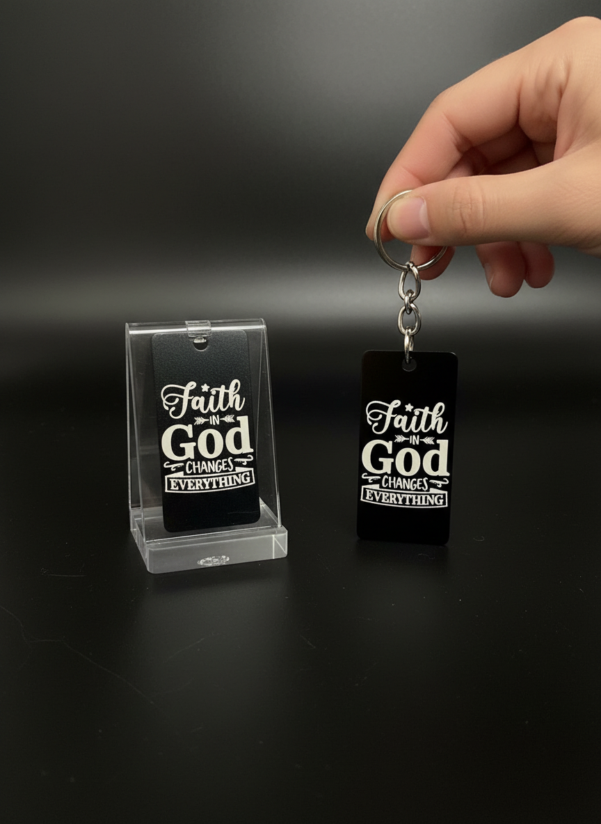 (Faith Inspired) Engraved Metal Scripture Keychains