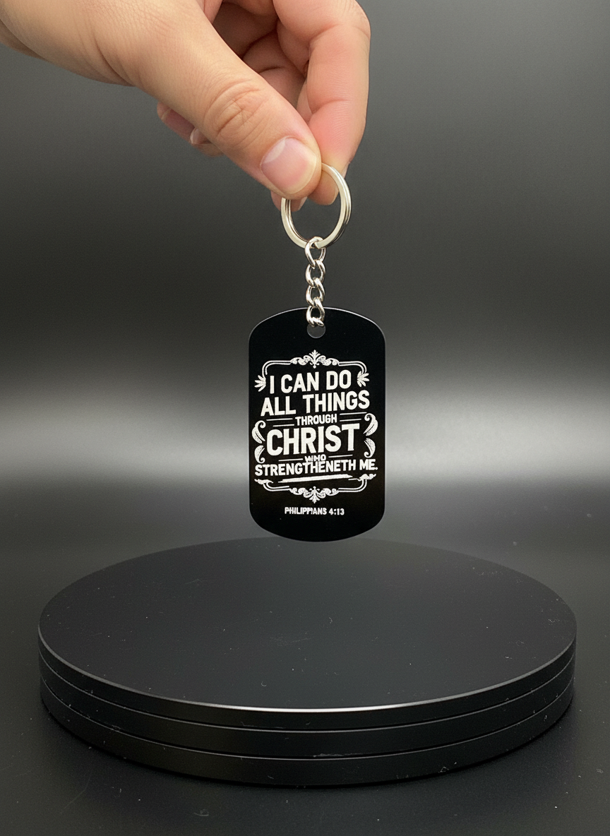 (Faith Inspired) Engraved Metal Scripture Keychains